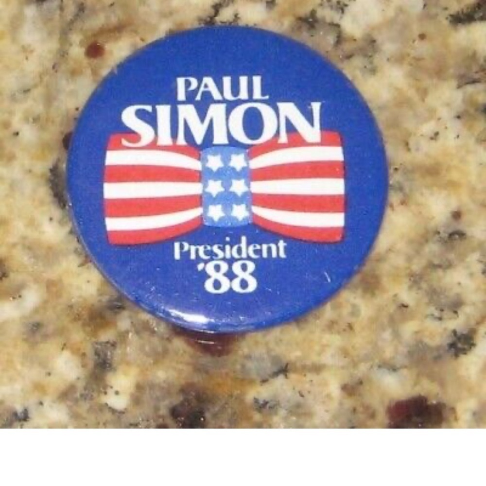 Vintage Paul Simon President '88 Pin  Bow Tie.